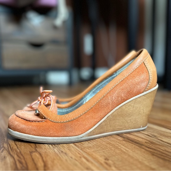 D&G orange boat shoe heels 38.5 - Picture 7 of 9